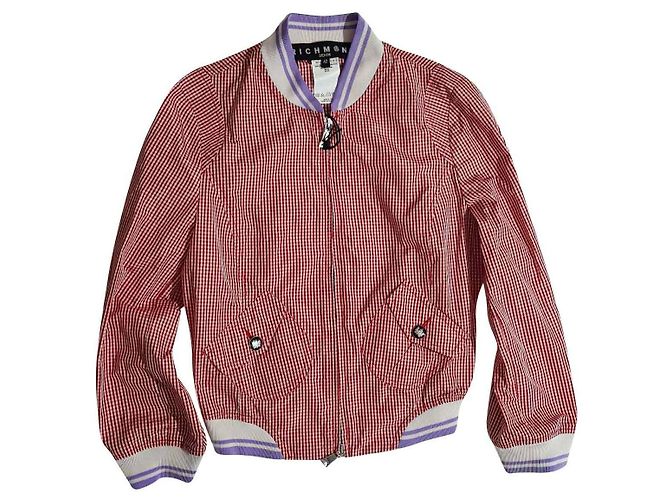 John Richmond Jacket Red Multicolore Polyester Multiple colors