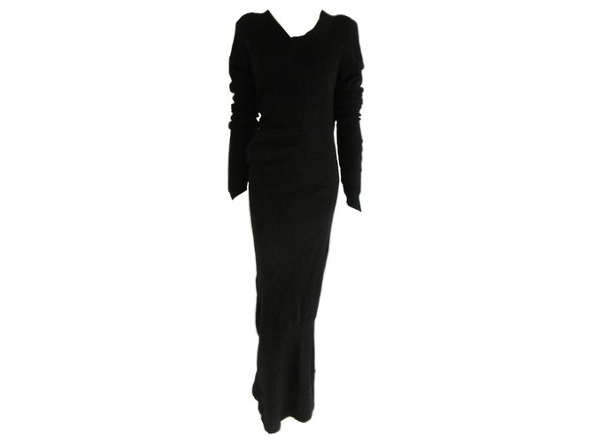 Comme des Garcons Wool Floor Length Dress Black  ref.126173
