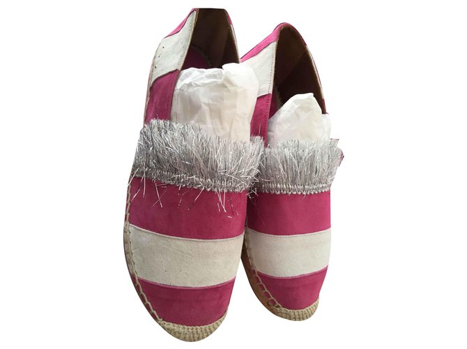 L'F Shoes Espadrilhas de couro de luxo Rosa  ref.126189