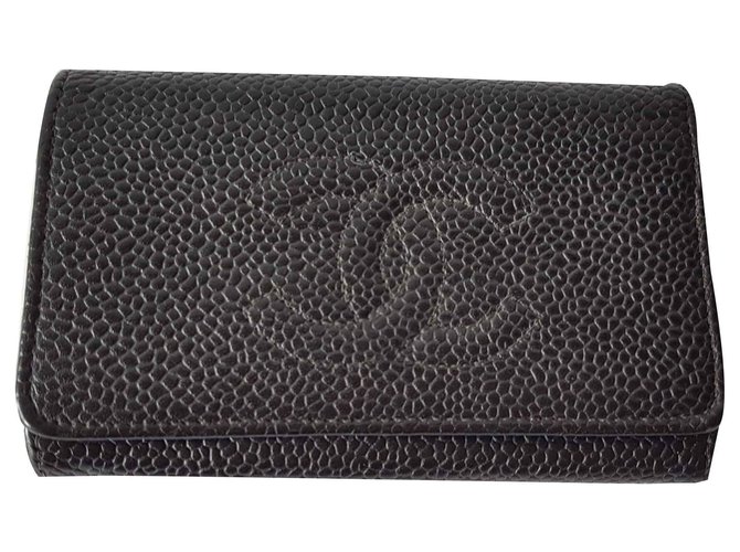 Chanel Purses, wallets, cases Black Golden Leather  ref.126198