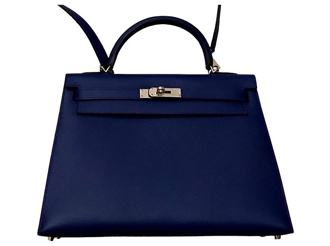 Kelly hermès sellaio 32 centimetro Blu
