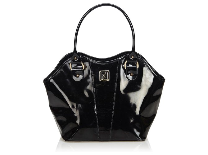 fendi black patent leather bag