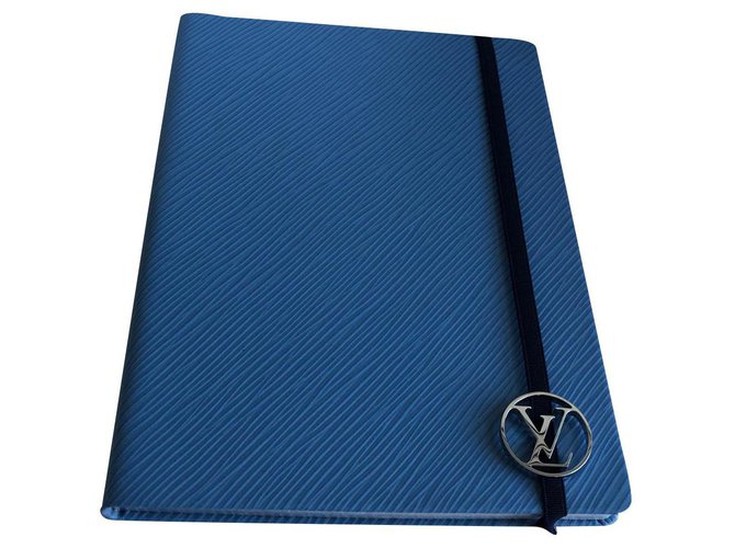 Louis Vuitton Blue Gustav notebook Leather  ref.126404