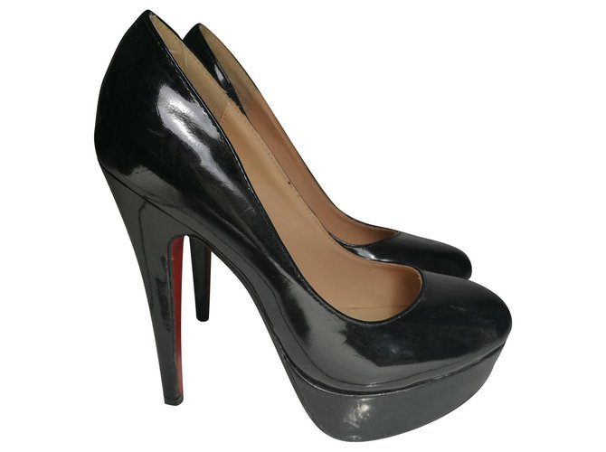 Christian Louboutin Bianca Negro Cuero  ref.126417