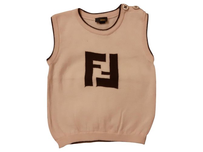Fendi T-shirts Coton Beige  ref.126443