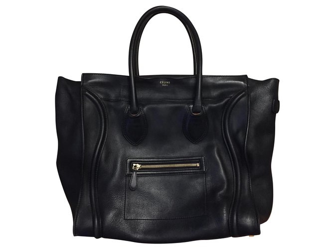 Céline GM luggage handbag Dark blue Leather  ref.126452