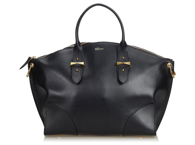 Alexander Mcqueen Black Leather Legend Handbag