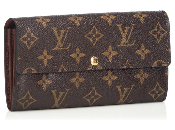 Sarah Portafoglio Louis Monogram Brown Louis Vuitton Marrone Tela  ref.126502