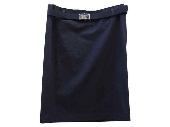 Prada Skirts Black Cotton  ref.126563