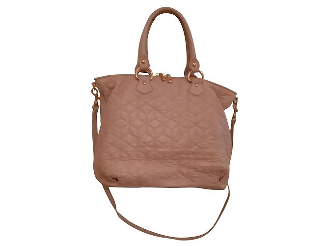Sac à main Miu Miu en cuir crème Écru