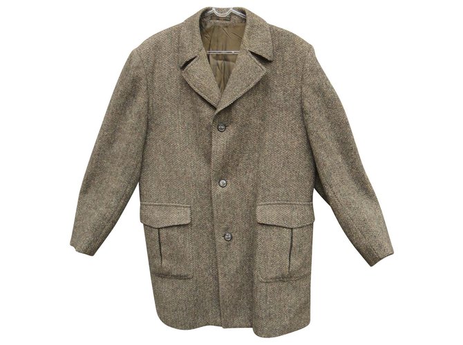 Autre Marque Dunn & Co coat in Harris Tweed Brown Wool  ref.126666