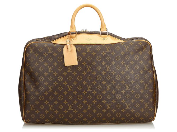 Louis Vuitton Brown Monogram Alize 24 HEURES Leather Cloth  ref.126692
