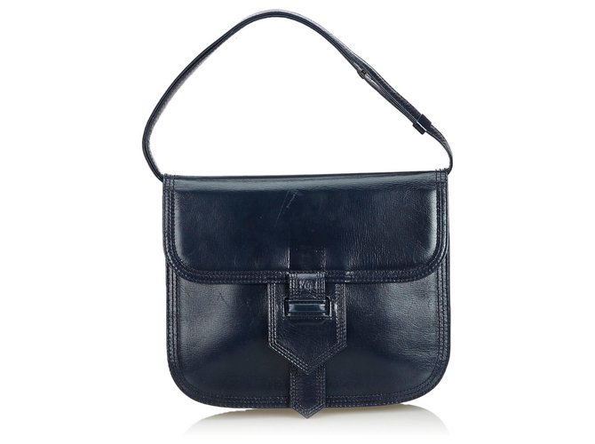 Yves Saint Laurent YSL Blue Leather Handbag Navy blue  ref.126722