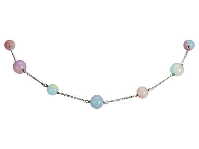 Chanel Silber Perlenkette Mehrfarben Metall Kunststoff  ref.126731