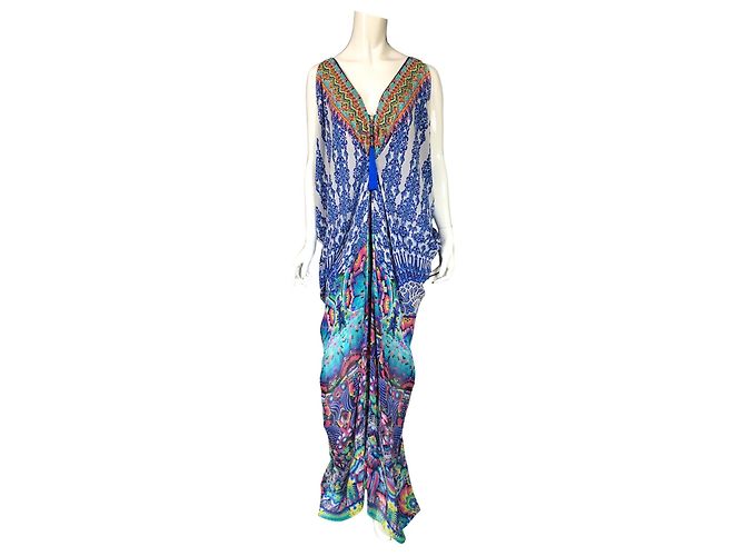 Autre Marque Kaftan Camilla de crepe de chine con forro de seda Multicolor