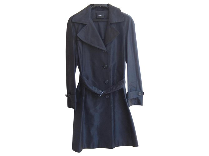 Akris Coats, Outerwear Black Silk  ref.126851
