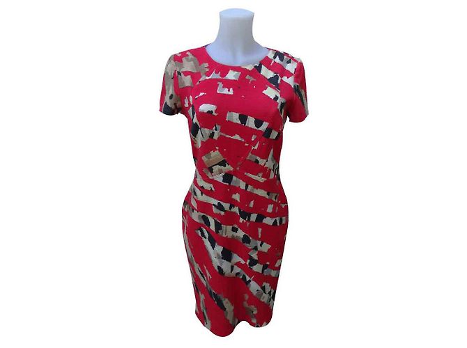Blumarine Kleid Rot aus Wolle Mehrfarben