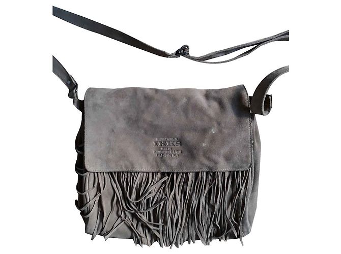 Bolsa de ombro Ikks de couro bege