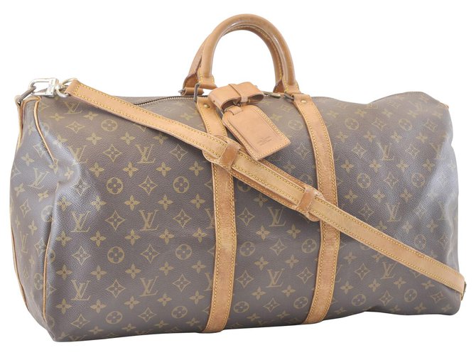Louis Vuitton Keepall Bandouliere 55 Brown Cloth  ref.126899