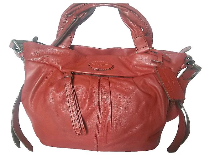Bolsa de mão Lancel Angelina em couro vermelho