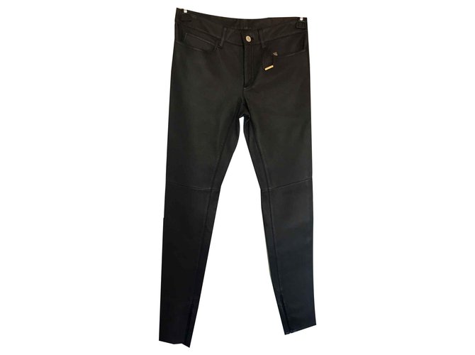 Gucci Leather jeans Black  ref.126955