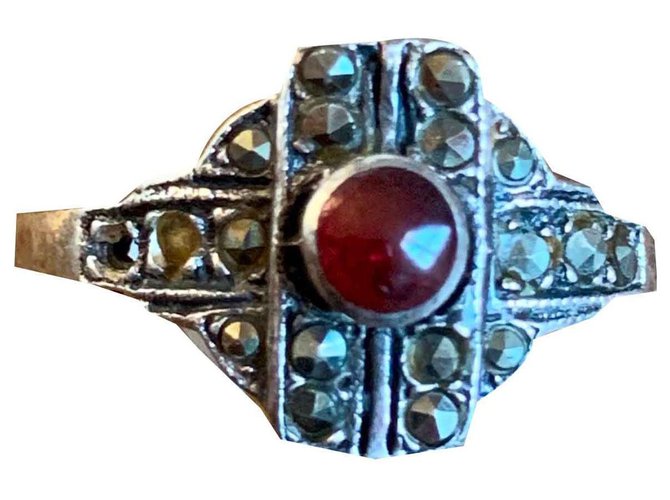 Vintage Ringe Silber Rot Geld  ref.126992