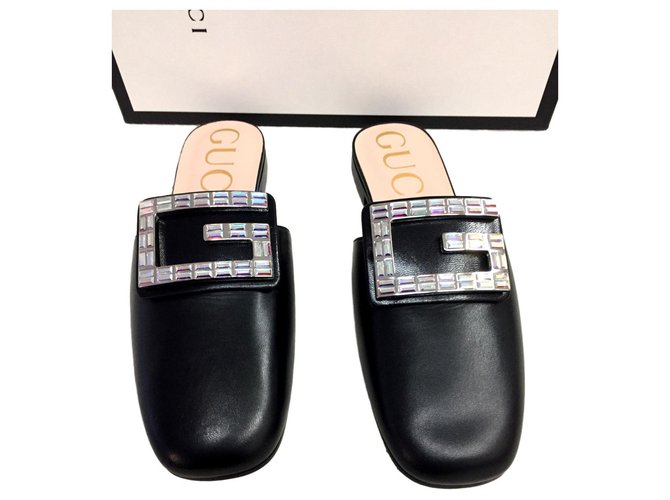 gucci crystal g mules