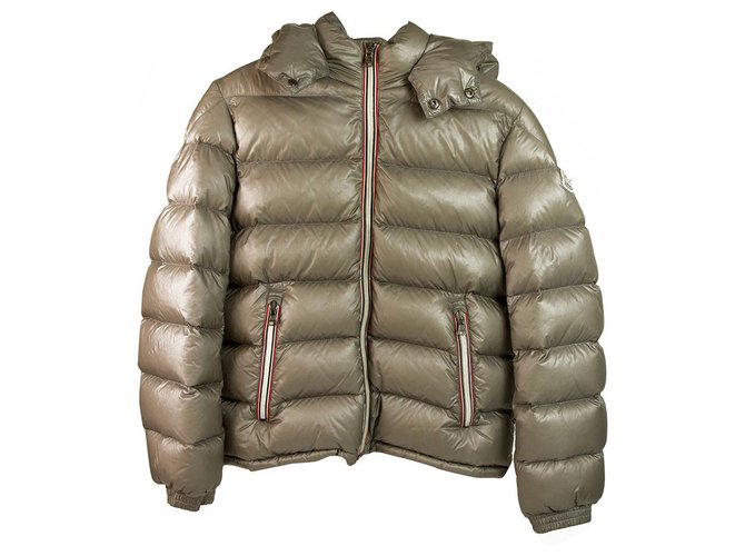 Moncler Nova Gaston Giubbotto Taupe Puffer casaco com capuz para 12anos ou 152CM ALTURA Poliéster  ref.127030