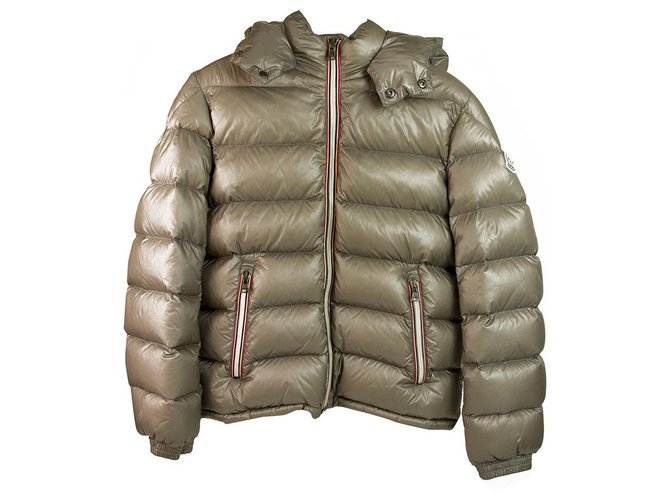 Moncler Nouveau Gaston Giubbotto Taupe Puffer Veste à capuche pour 12ans ou 152CM HAUTEUR Polyester  ref.127030