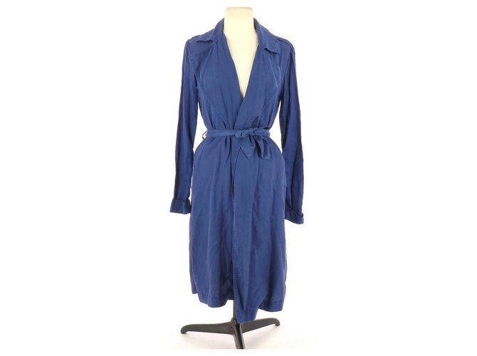 American Vintage Trench Navy blue Lyocell  ref.127048
