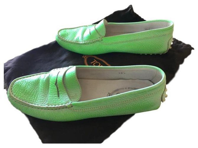 Tod's Gommino Green Leather  ref.127081