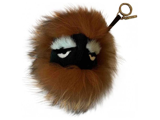 Pingente para bolsa Fendi Bug em vison marrom