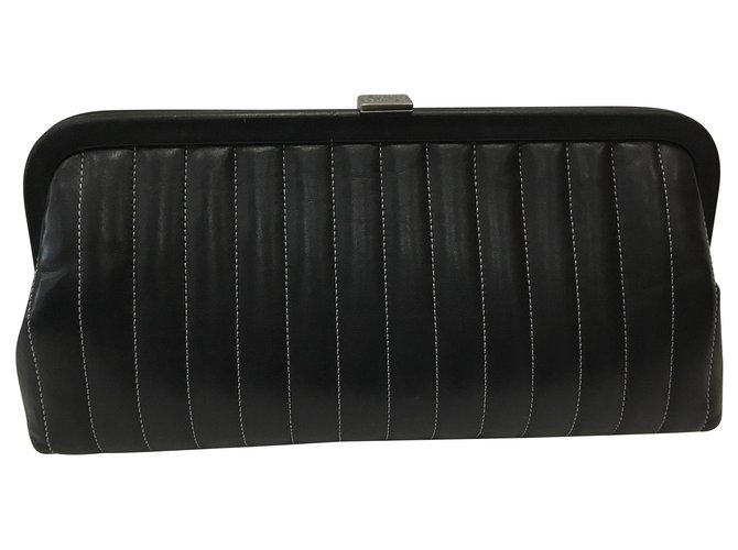 Chanel portafoglio Nero Pelle  ref.127146