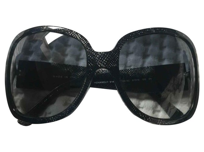 Chanel Gafas de sol Negro Azul  ref.127205