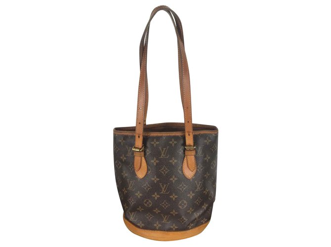 Louis Vuitton Bucket Brown Cloth  ref.127263