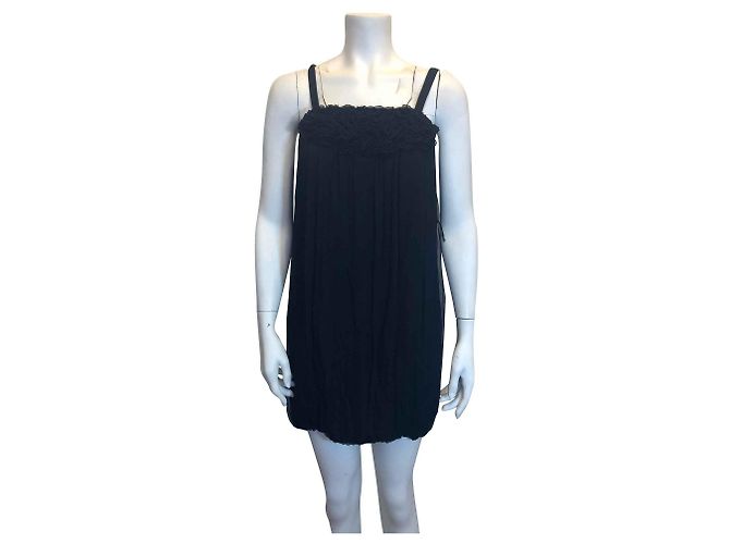 Alice + Olivia Schwarzes Seidenkleid