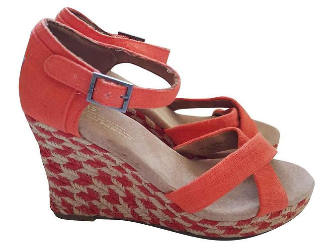 Autre Marque Tom's Sandalen Orange Leder Polyester 37.5
