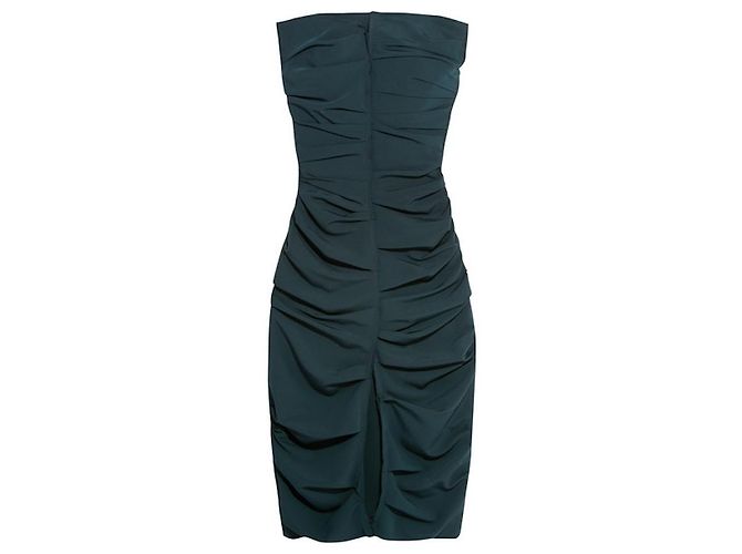 CARMEN MARCH vestido drapeado Azul marinho
