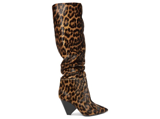 Saint Laurent boots Leopard print Fur  ref.127295