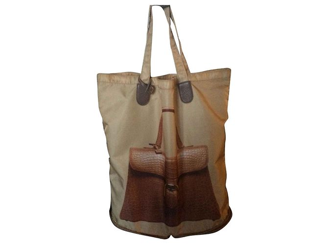 Delvaux Kangaroo folding bag bronze exotic leather