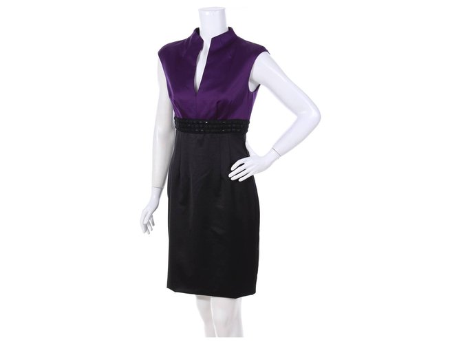 Trina Turk Dresses Black Purple Polyester Viscose Elastane  ref.127312
