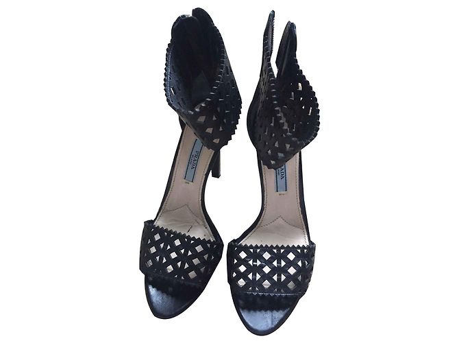 Sandali Prada in pelle neri Nero