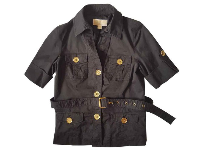 Michael Michael Kors chaqueta de trinchera Negro Algodón  ref.127365