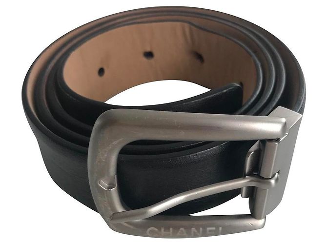 CHANEL GÜRTEL SCHWARZ MÄNNER KALB LEDER GRÖSSE 95
