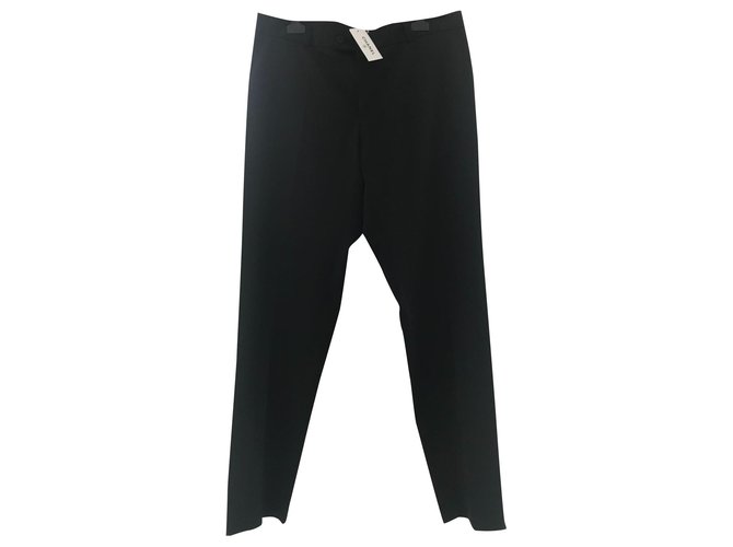 CHANEL TROUSERS MEN CLASSIC BLACK SIZE 48 ! NEVER WORN , New ! Polyester Viscose Elastane  ref.127387