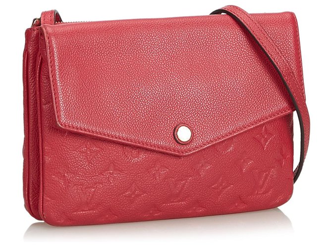 Louis Vuitton Red Empreinte Zweimal Tasche Rot Leder  ref.127435