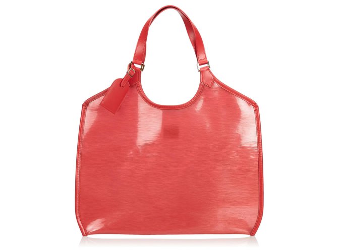 Louis Vuitton Red Epi Plage Baia Rot Leder Kunststoff  ref.127444
