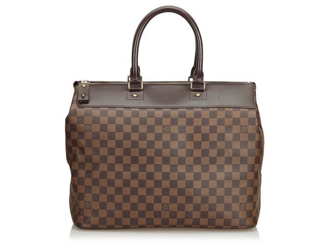 Louis Vuitton Brown Damier Ebene Greenwich PM Castaño Cuero Lienzo  ref.127498