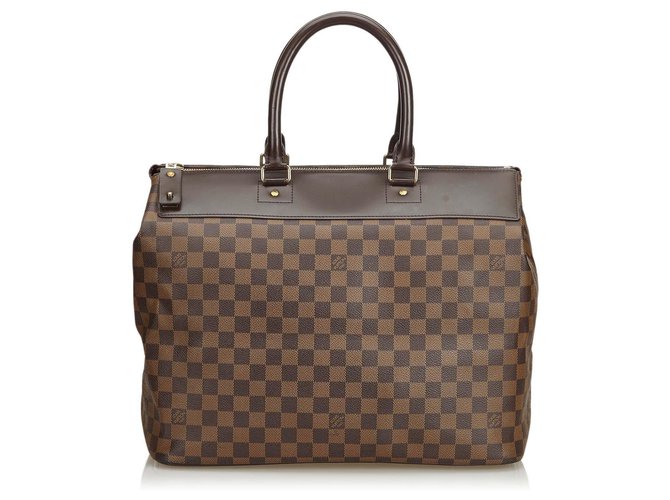 Louis Vuitton Brown Damier Ebene Greenwich PM Leather Cloth  ref.127498