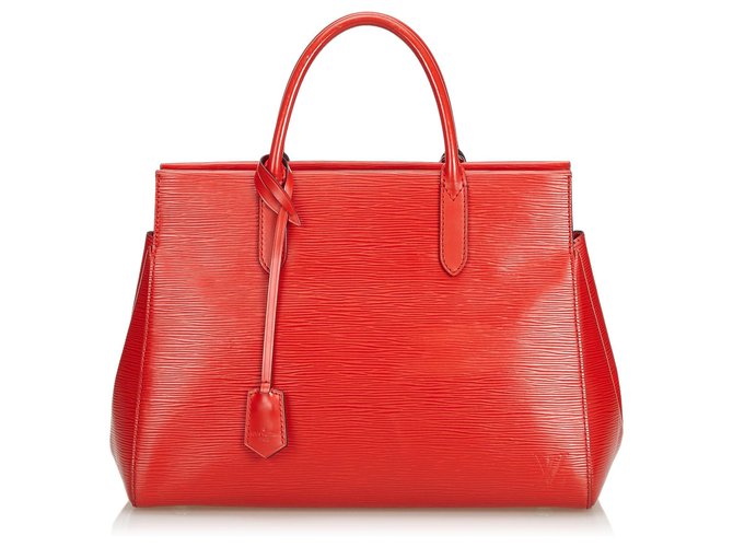 Louis Vuitton Red Epi Marly MM Roja Cuero  ref.127510